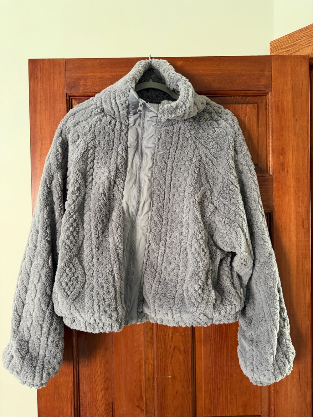 Women’s Plush Zip-Up Jacket - dusty purple